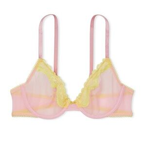 Victoria's Secret Tease Unlined Lace Trim Bra 34DDD
